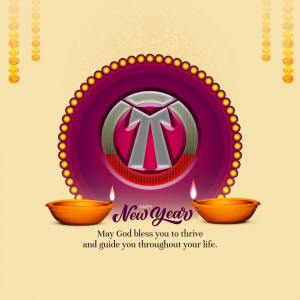Happy New Year - Traditional Indian Design Graphic For Pinterest