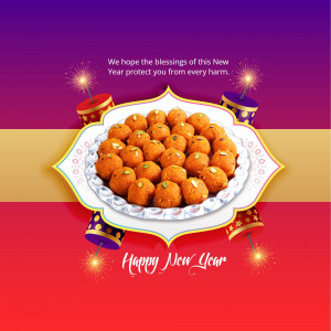 Happy New Year Sweets Design For WhatsApp