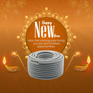Happy New Year With Electrical Wire Graphic For Google Business Profile