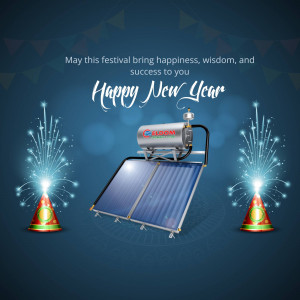 Happy New Year With Rakson Solar Water Heater Creative Design For Twitter