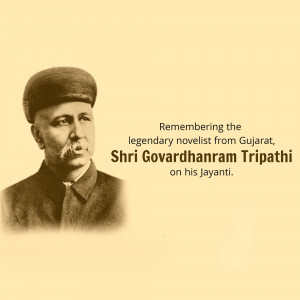 Shri Govardhanram Tripathi Jayanti Design For Telegram