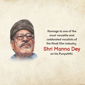 Manna Dey Punyatithi Image For WhatsApp