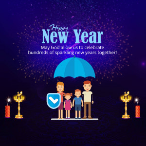 Happy New Year Family Blessing Design For Instagram