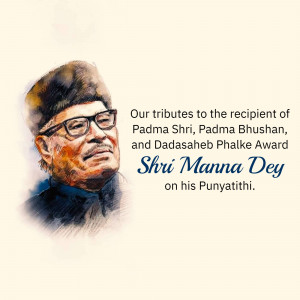 Manna Dey Punyathithi Tribute Flyer For LinkedIn