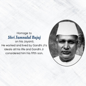 Jamnalal Bajaj - A Tribute Image For Instagram