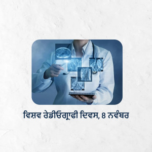Doctor examining medical scans with a digital tablet