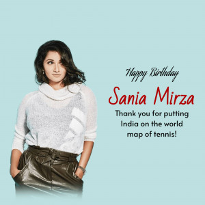 Sania Mirza Birthday Wish Graphic For Telegram