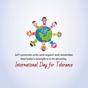 International Day For Tolerance - Unity In Diversity Promotional Banner For X