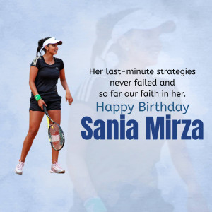 Sania Mirza Birthday Wish Graphic For Google Business Profile