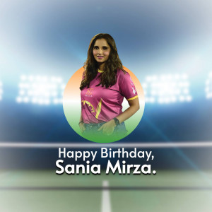 Happy Birthday Sania Mirza Banner For LinkedIn