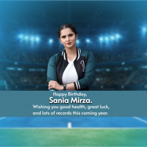 Sania Mirza Birthday Wish Creative Design For Pinterest