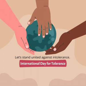 International Day For Tolerance - Hands United Template For Facebook
