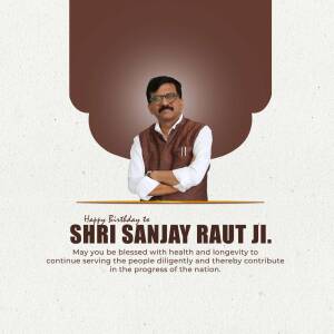 Shri Sanjay Raut Ji Birthday Wish Branding Post For Threads