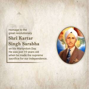Homage To Shri Kartar Singh Sarabha Banner For Twitter