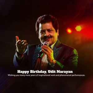 Happy Birthday Udit Narayan Promotional Banner For Facebook