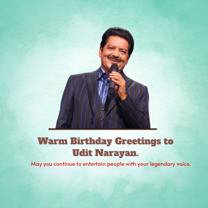 Udit Narayan Birthday Greeting Business Poster For X