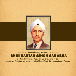 Shaheed Kartar Singh Sarabha - Martyrdom Day Social Media Post For X