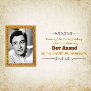 Dev Anand Death Anniversary Tribute Poster For LinkedIn