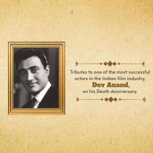 Dev Anand Death Anniversary Tribute Marketing Image For Instagram