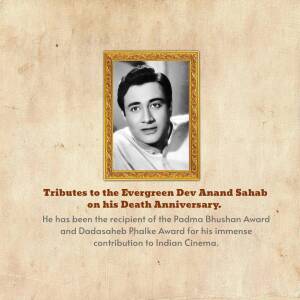 Dev Anand - A Tribute Creative Design For Pinterest
