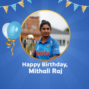 Happy Birthday Mithali Raj Promotional Banner For Pinterest
