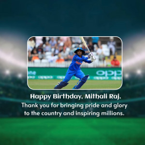 Mithali Raj Birthday Wish Design For LinkedIn