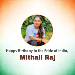 Happy Birthday Mithali Raj Design For Twitter