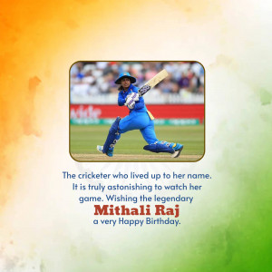 Mithali Raj Birthday Wish Creative Design For Twitter
