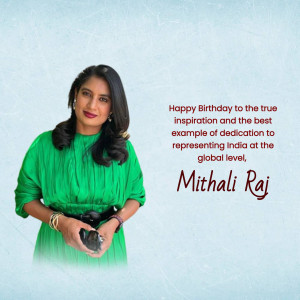 Mithali Raj Birthday Wish Branding Post For Instagram