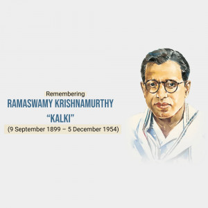 Portrait of Kalki Krishnamurthy, a renowned Tamil writer and journalist.