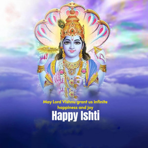 Happy Ishti - Lord Vishnu Banner For Telegram