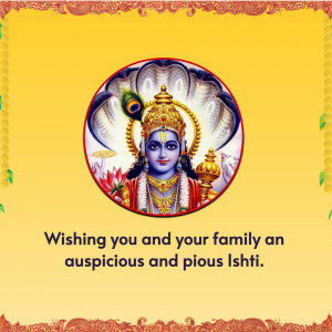 Lord Krishna With Sheshnag - Ishti Wishes Post For Twitter