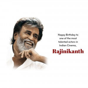 Portrait of Rajinikanth with birthday greetings