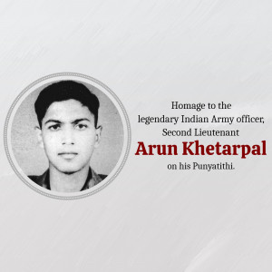 Second Lieutenant Arun Khetarpal - Homage Design For WhatsApp