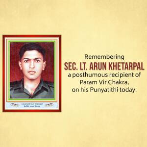 Remembering Sec. Lt. Arun Khetarpal Social Media Post For Facebook