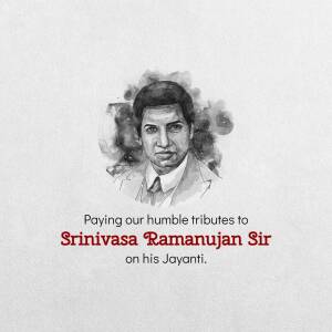 Srinivasa Ramanujan Jayanti Tribute Promotional Banner For X