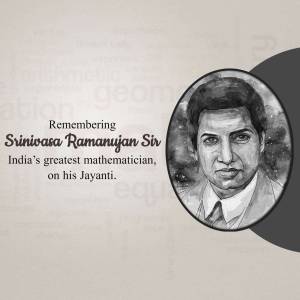 Remembering Srinivasa Ramanujan Template For LinkedIn