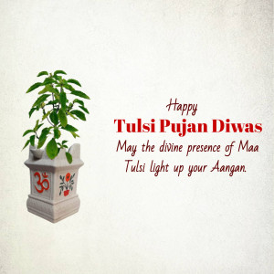 Happy Tulsi Pujan Diwas Creative Design For X