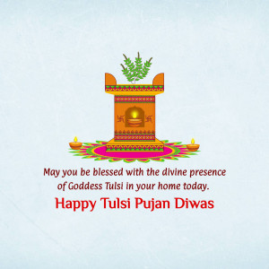 Happy Tulsi Pujan Diwas Poster For WhatsApp