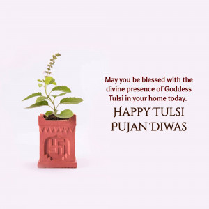 Happy Tulsi Pujan Diwas Graphic For Google Business Profile