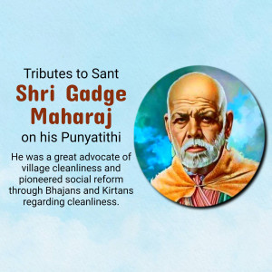Tributes To Shri Gadge Maharaj Business Poster For Twitter
