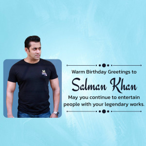 Salman Khan Birthday Greetings Promotional Banner For Google Business Profile