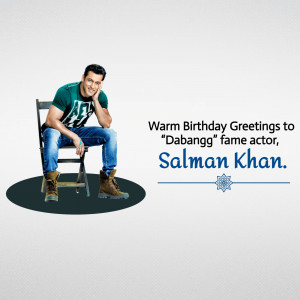 Salman Khan Birthday Greeting Business Poster For X