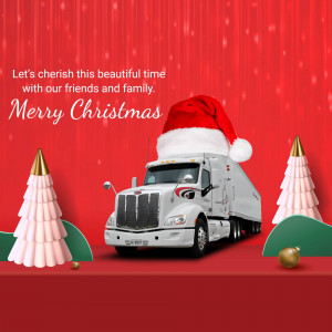Merry Christmas Trucking Graphic For Instagram