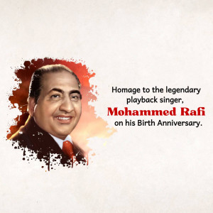 Mohammed Rafi Birth Anniversary Tribute Promotional Banner For Telegram