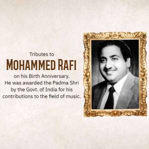 Mohammed Rafi Birth Anniversary Tribute Artwork For Telegram