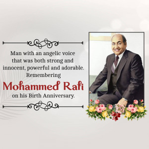 Mohammed Rafi Birth Anniversary Tribute Design For Threads