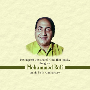Mohammed Rafi Birthday Tribute Template For X