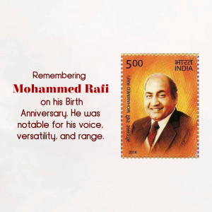 Mohammed Rafi Commemorative Stamp Advertisement For Twitter