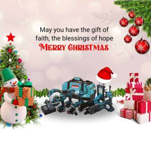 Merry Christmas - Tools & Holiday Cheer Business Poster For WhatsApp